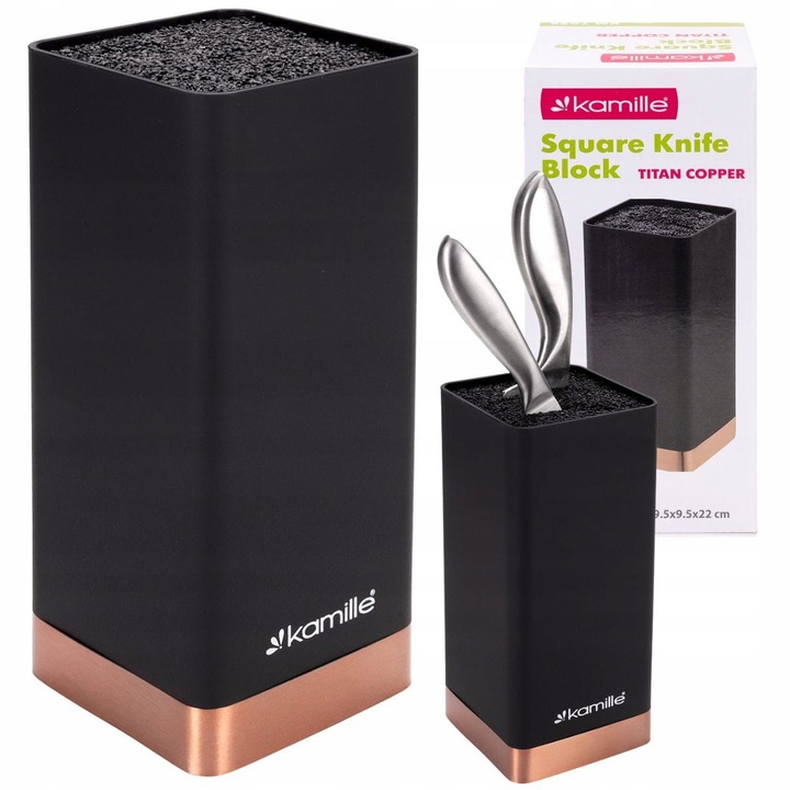 Suport pentru cutite Patrat universal Kamille, design modern, 22 cm