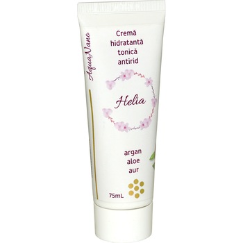 Crema de fata AquaNano Helia, tonica, hidratanta, antirid, cu aur, argint si platina coloidala, 75ml Crema de fata AquaNano Helia, tonica, hidratanta, antirid, cu aur, argint si platina coloidala, 75ml