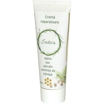 Crema de fata AquaNano Sativa, reparatoare si regeneratoare, cu aur si cupru coloidal, 75ml Crema de fata AquaNano Sativa, reparatoare si regeneratoare, cu aur si cupru coloidal, 75ml