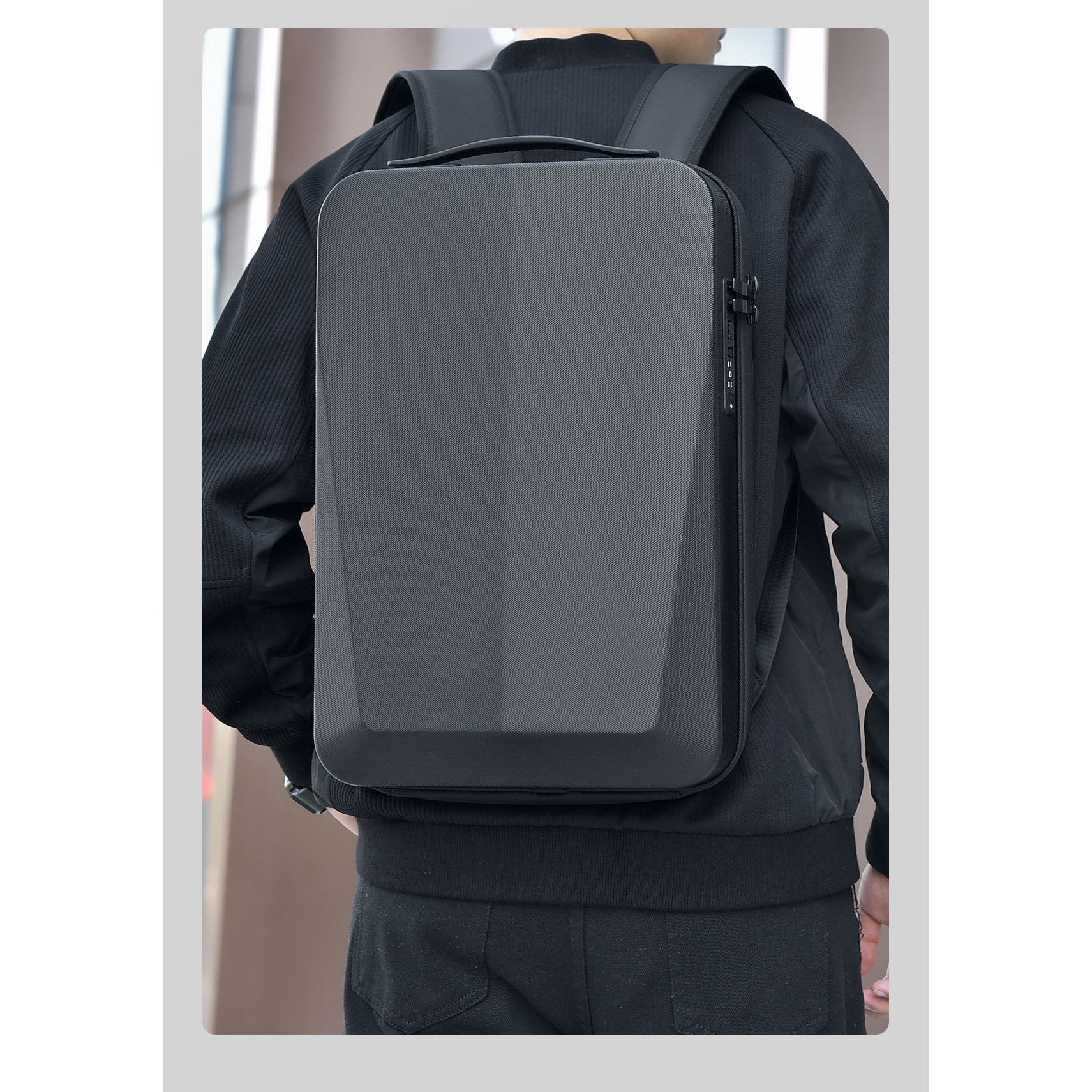 Rucsac business, CRACOS, antifurt, impermeabil, port USB, 15.6", negru, 45x9x30cm