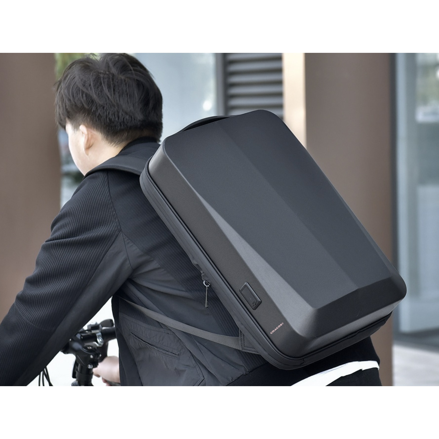 Rucsac business, CRACOS, antifurt, impermeabil, port USB, 15.6", negru, 45x9x30cm