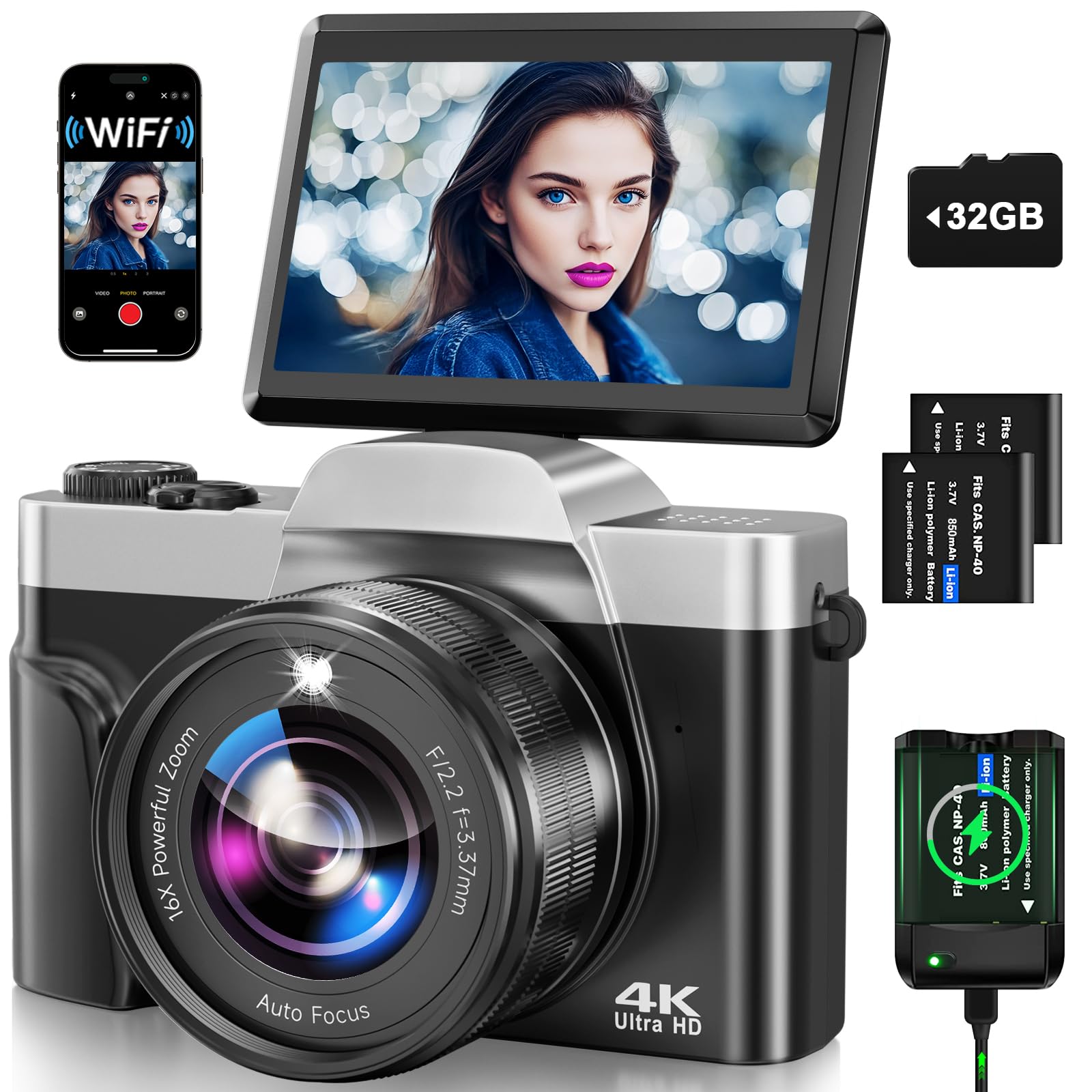 DSC-WX350 セット Aparat foto digital Sony Cyber-Shot DSC-WX350, 18 MP, Wi-Fi, Black