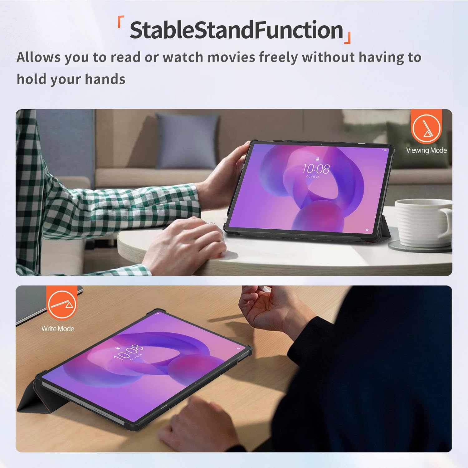 Husa Sigloo pentru tableta Lenovo Idea Tab Pro 12.7" – Slim, Tri-Fold Magnetic, Piele Ecologica, Stand Reglabil, – model Butterfly