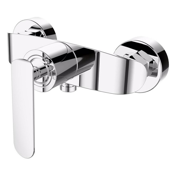 Baterie Dus, Granitan, Model Togo, Crom, De Perete, Monocomanda, Cartus Ceramic, Rezistenta Si Anticoroziva, Finisaj Elegant, Montaj Usor, Design Modern Ideal Pentru Orice Baie