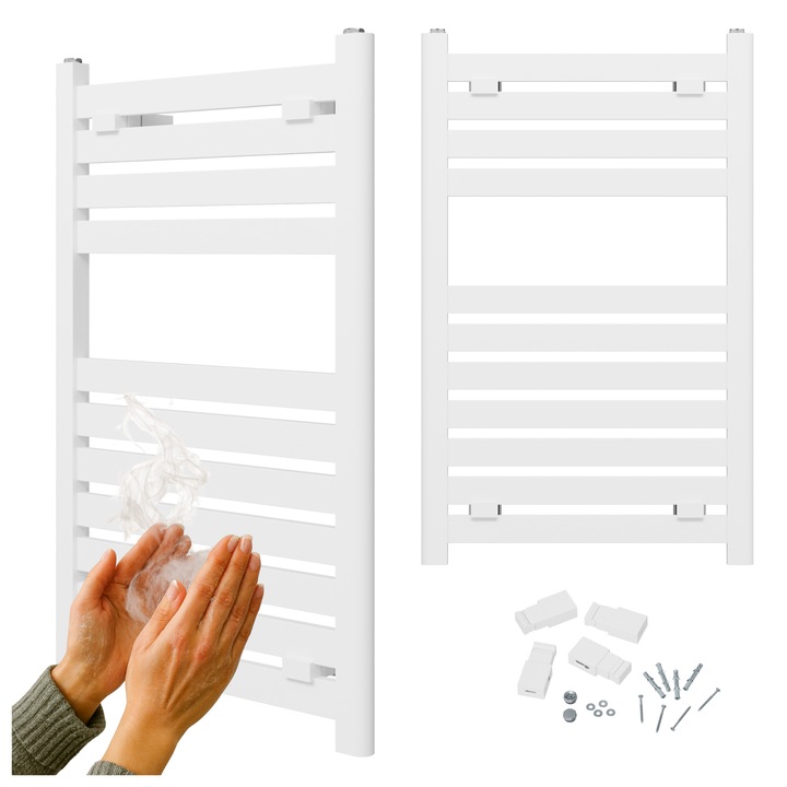 Radiator Baie, ENZO, Granitan, Otel, 800 x 500 mm, 327 W, 2.39 l, Alb