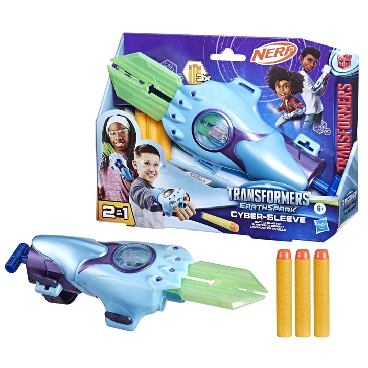 Transformers játék blaster, Cyber Sleeve, 2 mód, állítható pánt, 6 év+