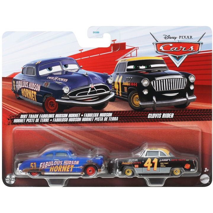 2 darab fém Fabuloso Hudson Hornet pista de Terra és Clovis Rider - 1/55 Cars
