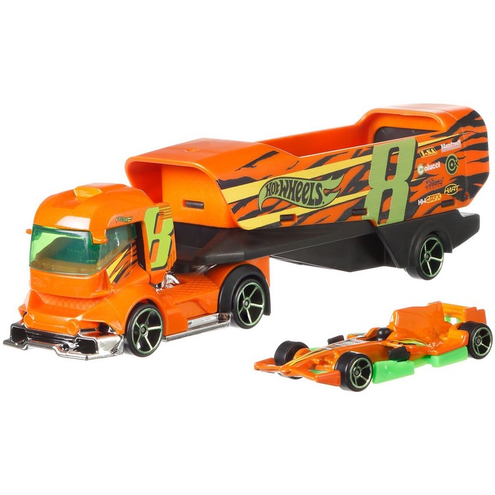 Masinuta Camion Big Rig Heat Super Rigs 1/64, Hot Wheels, manual, metal/plastic, pentru varsta de peste 3 ani