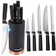 Set Cutite Kamille 6 piese, suport negru, lame inox, manere soft-touch