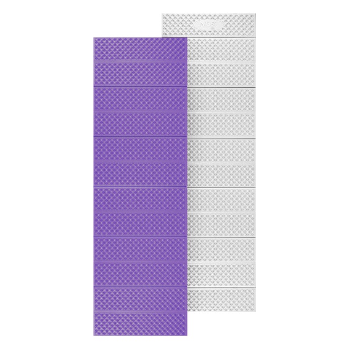 Сгъваем дюшек за къмпинг, NILS CAMP, 195x60x1.5 см, XPE материал, водоустойчив, лилав/бял