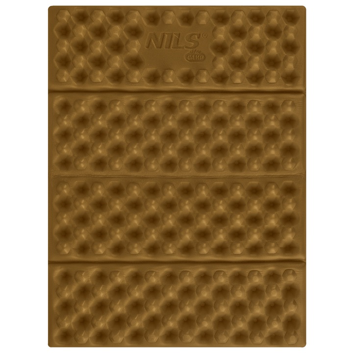Къмпинг постелка, сгъваема, NILS CAMP, водоустойчива, 40x30x2 см, кафява