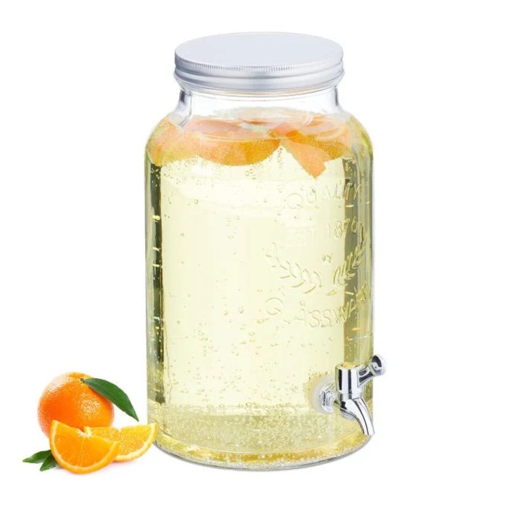 Dozator de băuturi B2X, design vintage, sticlă, 5l, 36x22, 5x22, 5cm