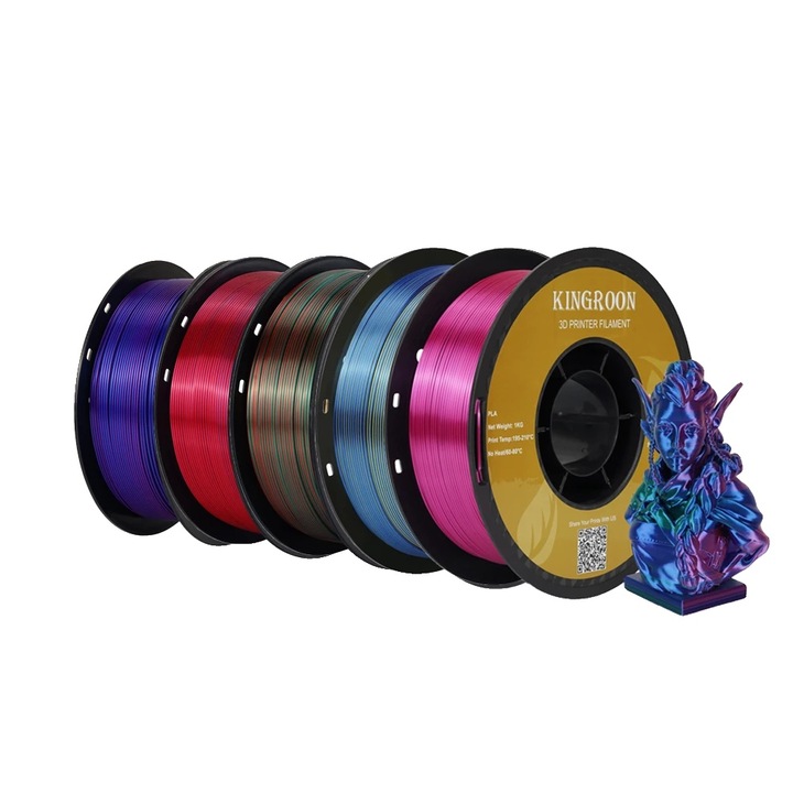 Filament 3D, 5kg set, Silk PLA, multicolor, 1.75mm