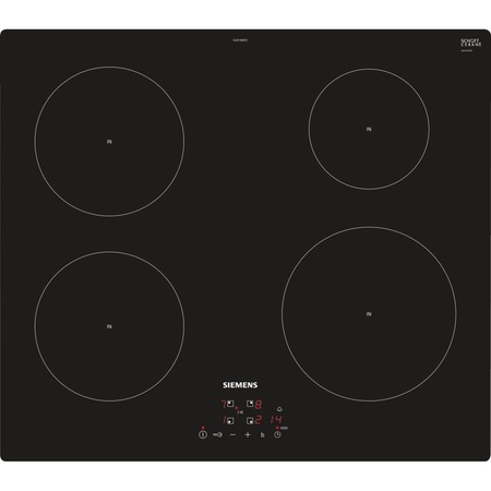 Plita incorporabila cu Inductie Siemens EU611BEB1E, 4 Zone de Incalzire, Control Tactil, 4600 W, Power Booster, Sticla Neagra