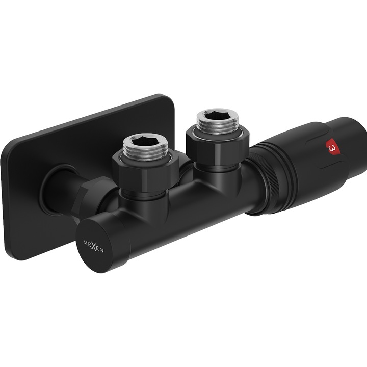 Mexen G00 set termostatic coltar cu capac S, Duplex, DN50, negru - W907-900-910-70