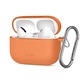Carcasa Tech-Protect Silicone Hook pentru AirPods Pro 3, Portocaliu, Design minimalist, Include carabina