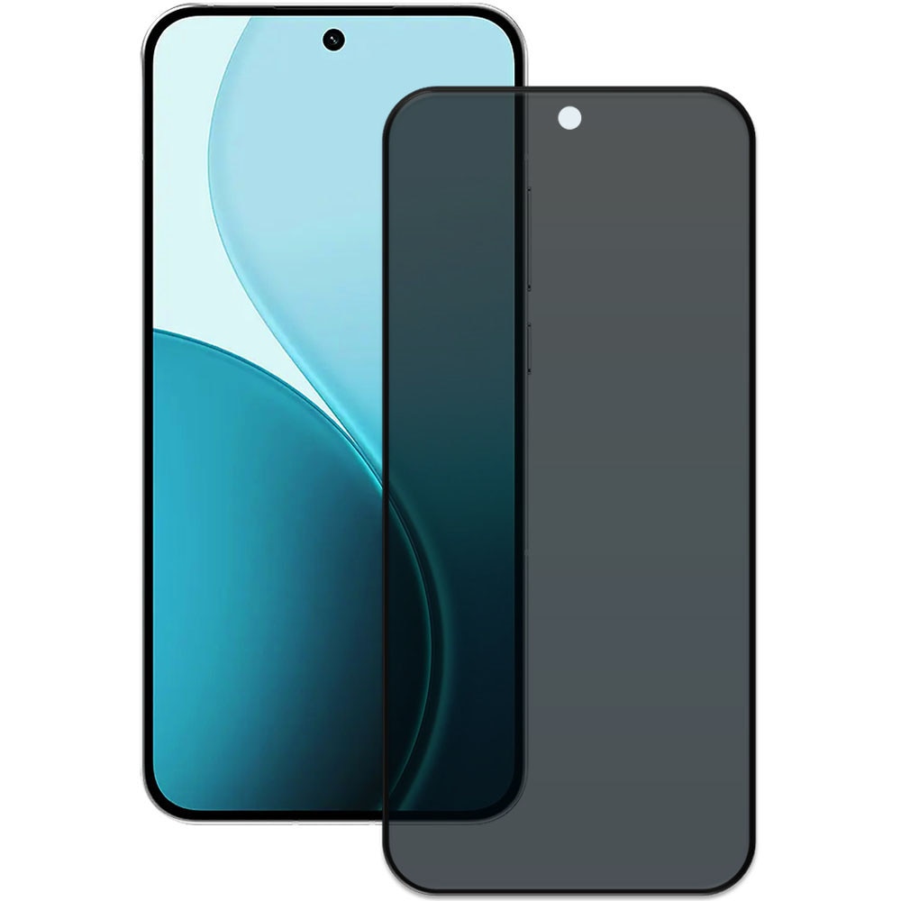 Folie din sticla securizata pentru Oppo Reno 14 5G, HAMSTERBOX Privacy Shield, Protectie completa ecran, Full face, Aplicare rapida, Case Friendly, Negru