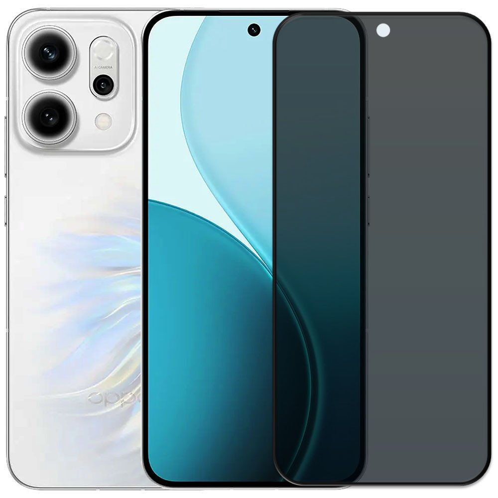 Folie din sticla securizata pentru Oppo Reno 14 5G, HAMSTERBOX Privacy Shield, Protectie completa ecran, Full face, Aplicare rapida, Case Friendly, Negru