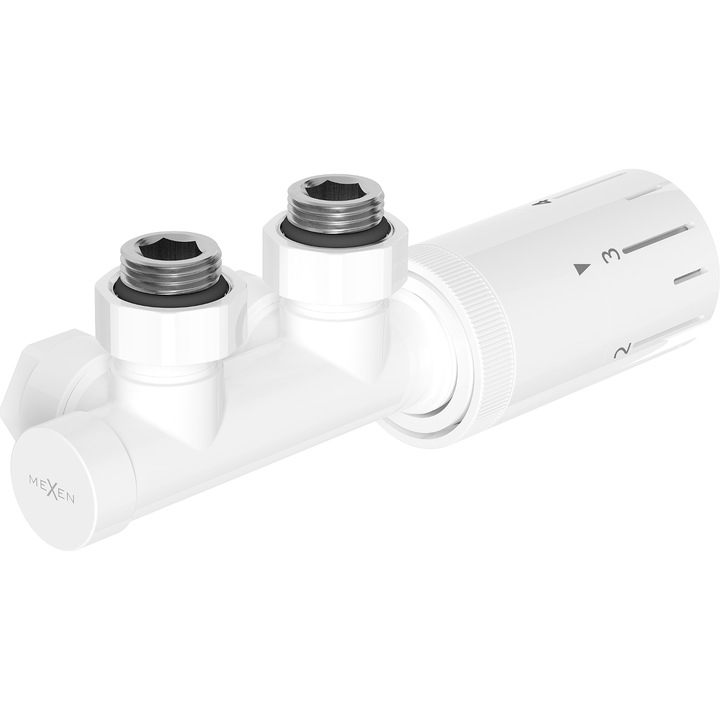 Mexen G05 set termostatic unghiular, Duplex, DN50, alb - W907-958-20