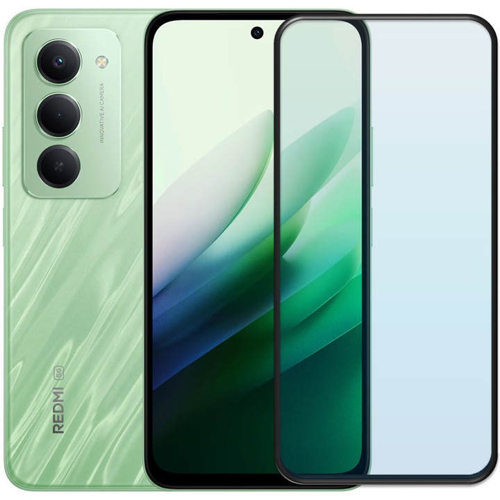 Folie din sticla securizata pentru Xiaomi Redmi 15, HAMSTERBOX Glass Shield, Protectie completa ecran, Full face, Aplicare rapida, Case Friendly, Transparenta