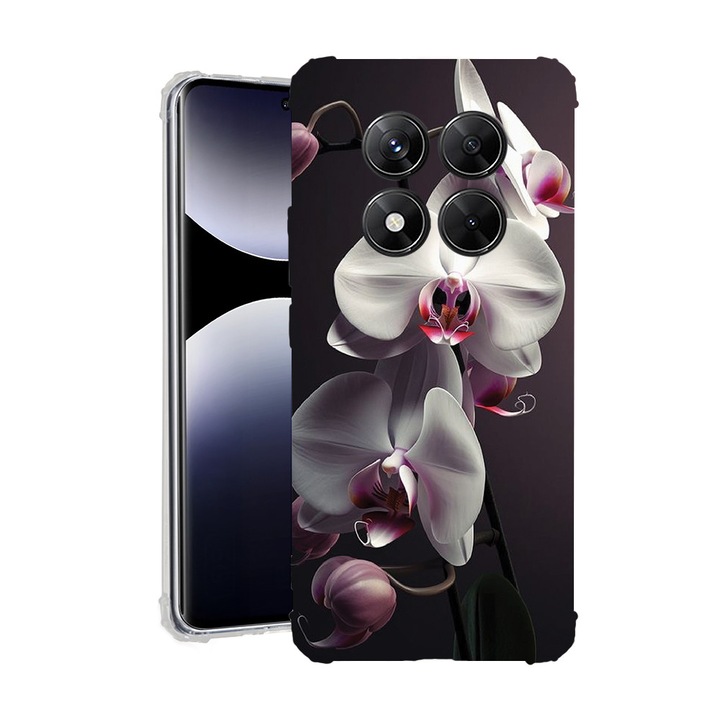 BestCase® Husa pentru Xiaomi Redmi Note 15 Pro Plus 5G cu Design White Orchid, Anti Shock, Reinforced 4 Corners, 2078502 AS 1402