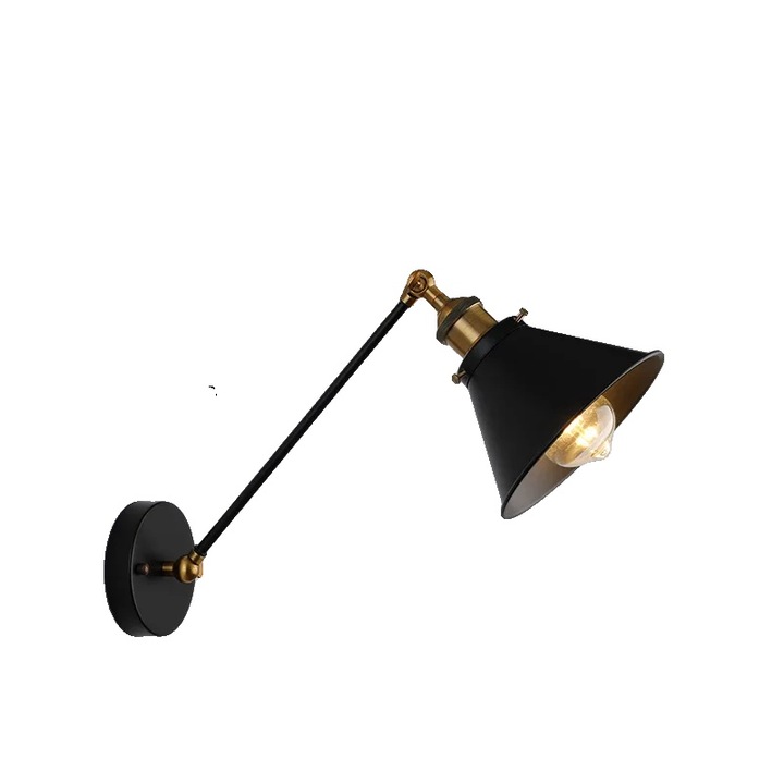 Аплик за стена, винтидж индустриален стил, 2 източника на светлина, E27, стенен монтаж, 220V, 90-260V