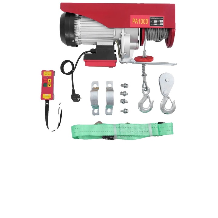 Winch electric 1 ton, 12m, control wireless, constructie durabila