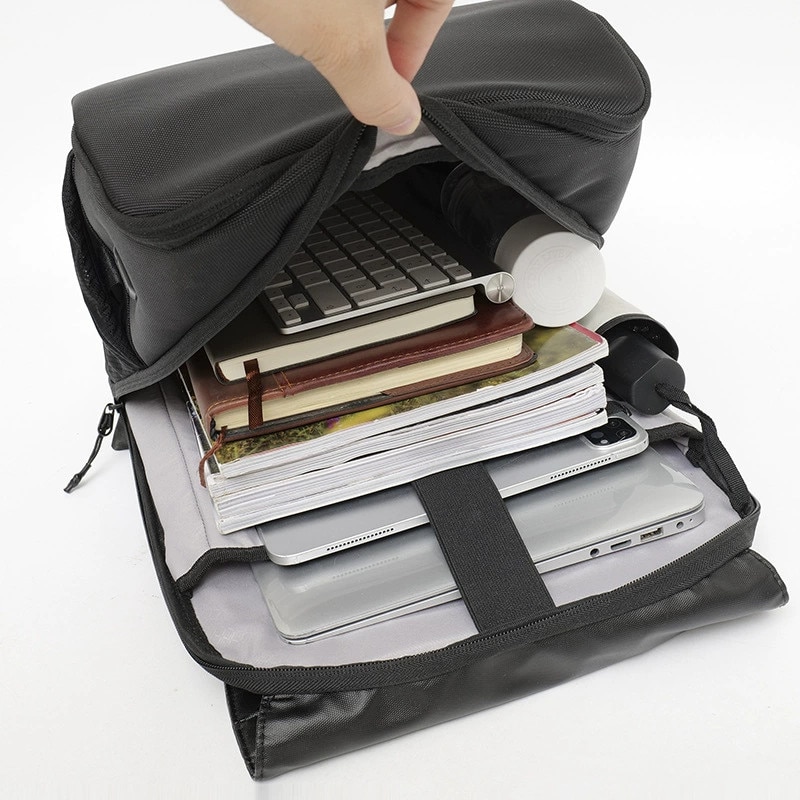 Rucsac unisex business pentru laptop, Cracos® 15.6”, port USB, 45x16x32 cm, negru