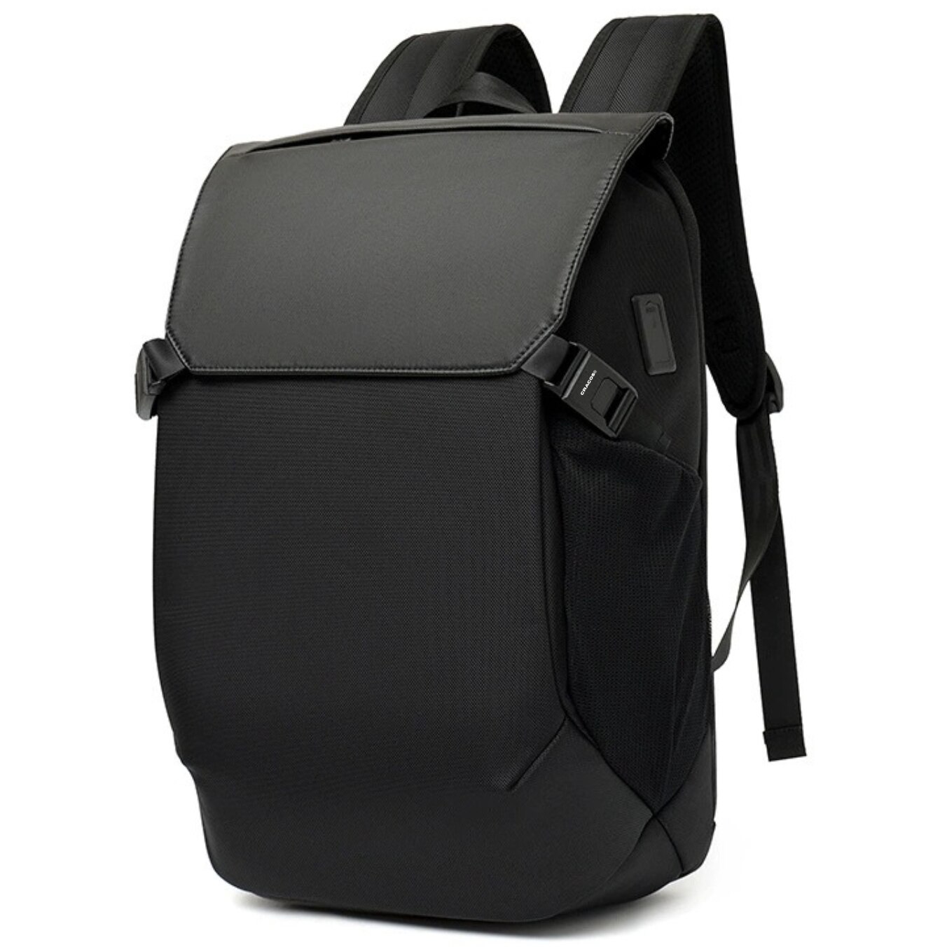 Rucsac unisex business pentru laptop, Cracos® 15.6”, port USB, 45x16x32 cm, negru