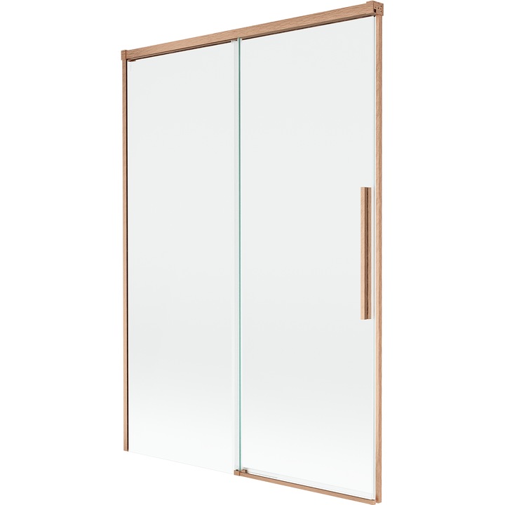 Paravan de cada Mexen Rox, 2 usi culisante, 120x150cm, transparent, cupru periat