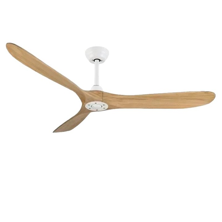 Ventilator de tavan, 60 inch, iluminare LED, control de la distanta, natur/alb