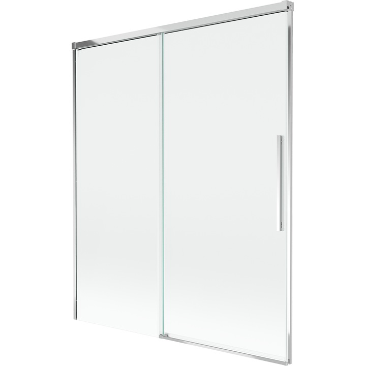 Paravan de cada Mexen Rox, 2 aripi glisante, transparent, crom, 140x150cm
