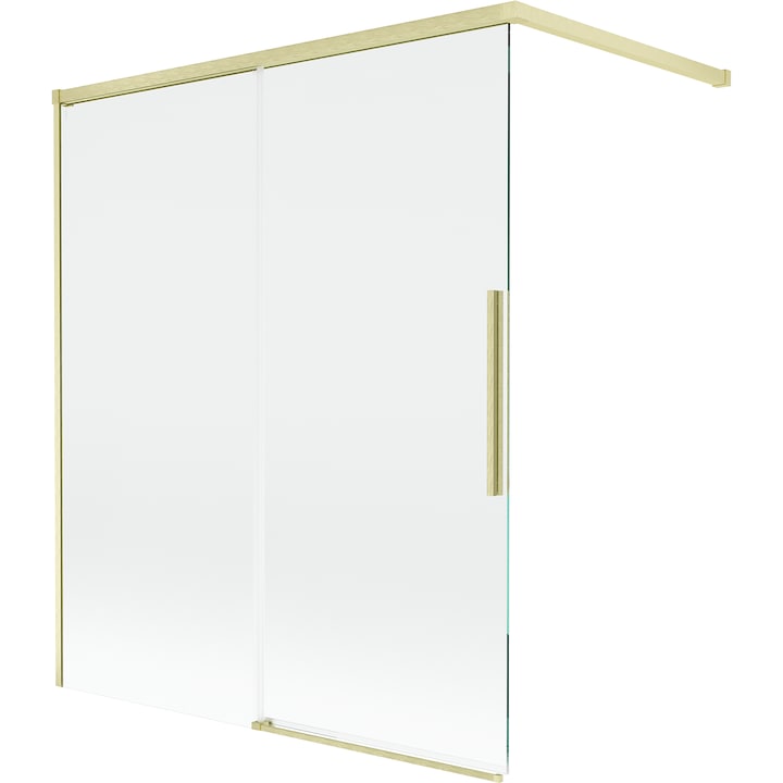 Paravan cada Mexen Rox, 2 usi glisante, 140x150cm, transparent, auriu periat