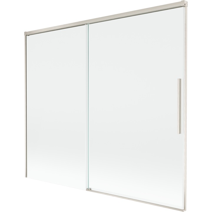 Paravan cada Mexen Rox, 2 canaturi glisante, 180x150cm, transparent, nichel periat