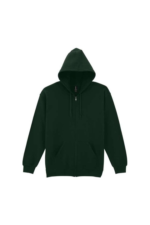 Мъжки суичър, плътен с качулка и цял цип - GI18600, Green Forest