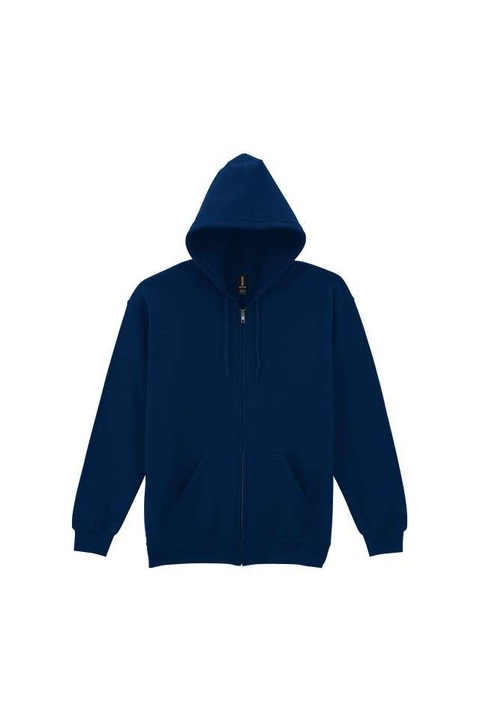 Мъжки суичър, плътен с качулка и цял цип - GI18600, Тъмносин