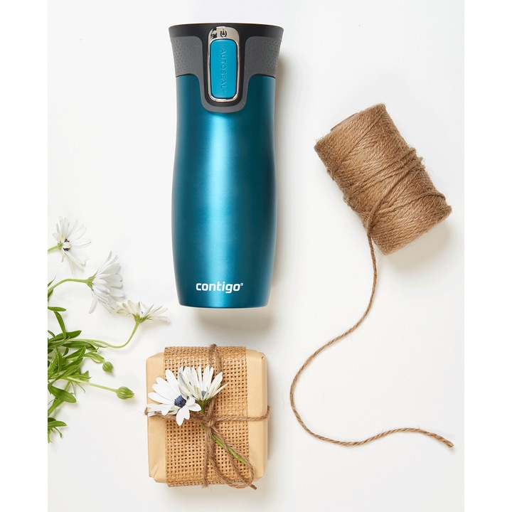 Contigo West Loop 2.0 cana termica cu inscriptie personalizata - gravura - turcoaz