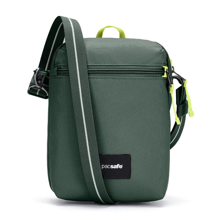 Lopásgátló válltáska, Pacsafe Go, zöld, 23x17x7cm, 4.5l