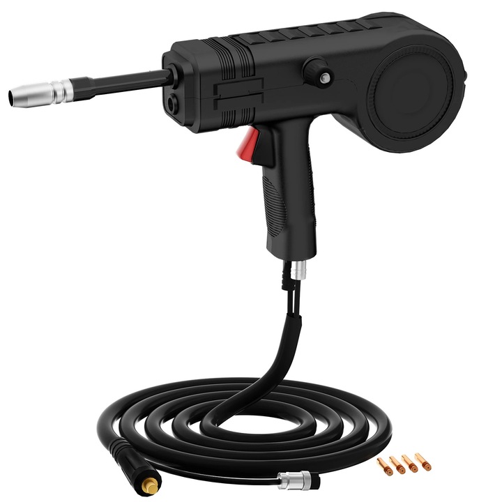 Aparat de sudura, AIM145 invertor IGBT, Spool Gun, 3 in 1 MIG/Lift TIG/MMA, 220V, 20–120A, Avans automat al sarmei, stecher EU, Auriu
