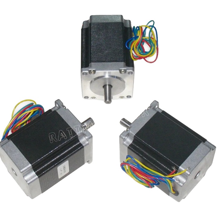 Motor pas cu pas, 2 faze, cu cuplu de 270 Oz-in, set de 3 bucati, diametru ax 8mm, 57x57x76mm