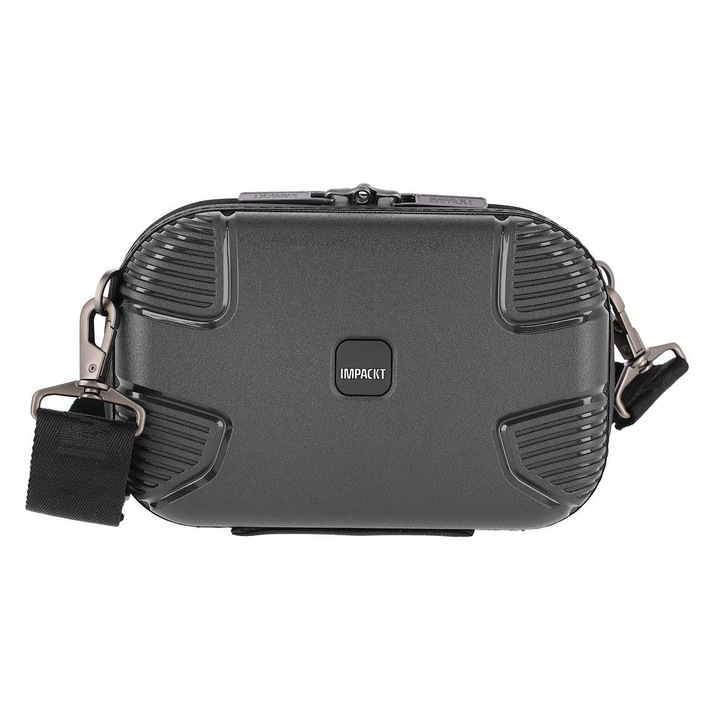 Geantă laptop IMPACKT IP1, gri, dimensiuni mici, 3 compartimente interne, 46% material reciclat