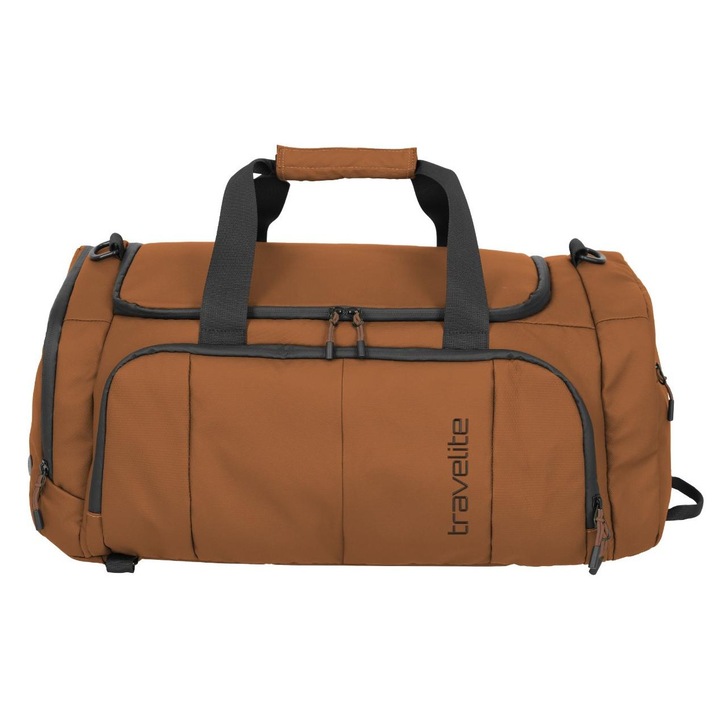 Geantă de voiaj Travelite Briize Weekender, 26l, hidrofug, curea de umăr detasabilă, curry