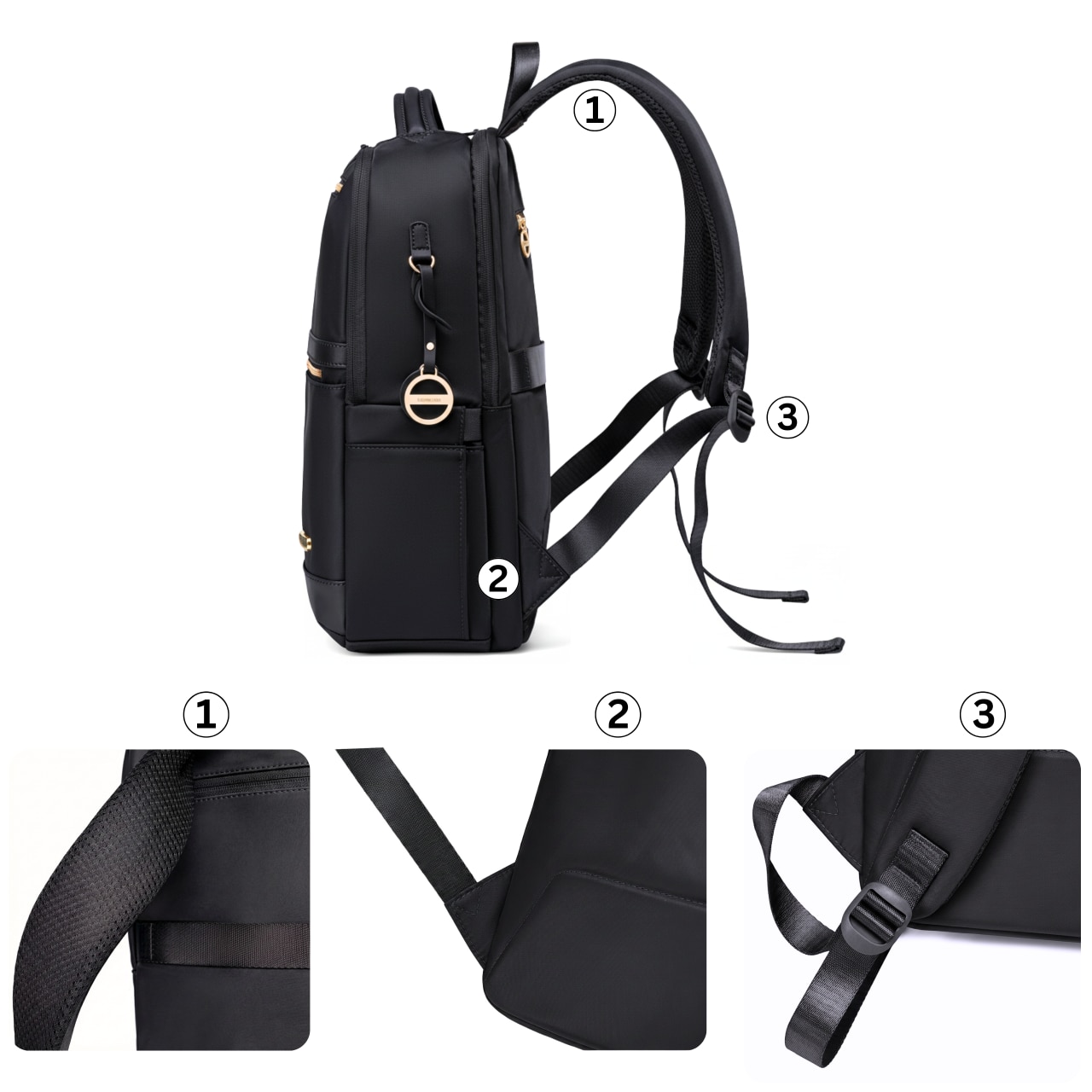Rucsac dama Chantria casual 14 L negru