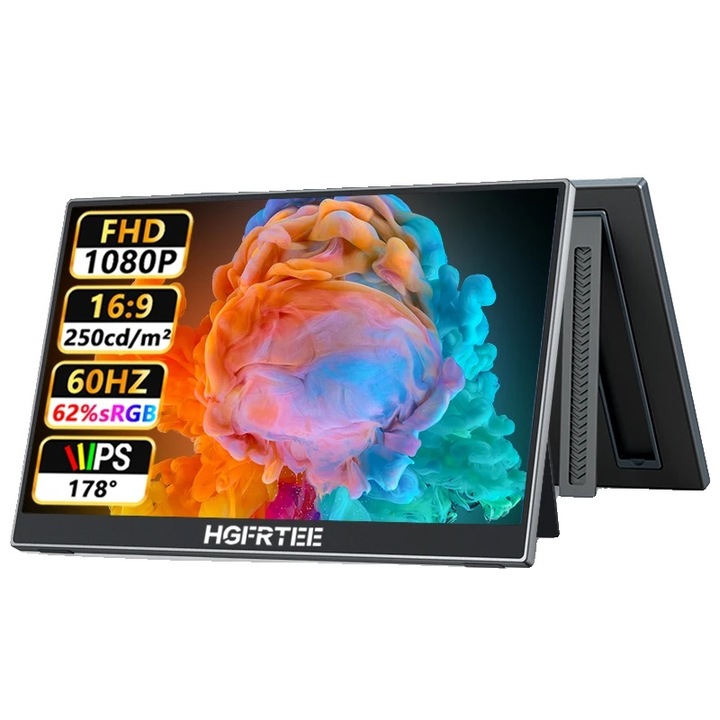 Monitor portabil 15.6 inch, 1920x1080, 60Hz, USB-C si HDMI