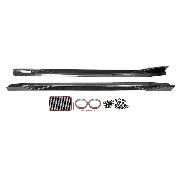 Extensie laterala pentru BMW G05 X5 M Sport, aspect fibra de carbon, dimensiuni 156x32x14mm, material plastic ABS