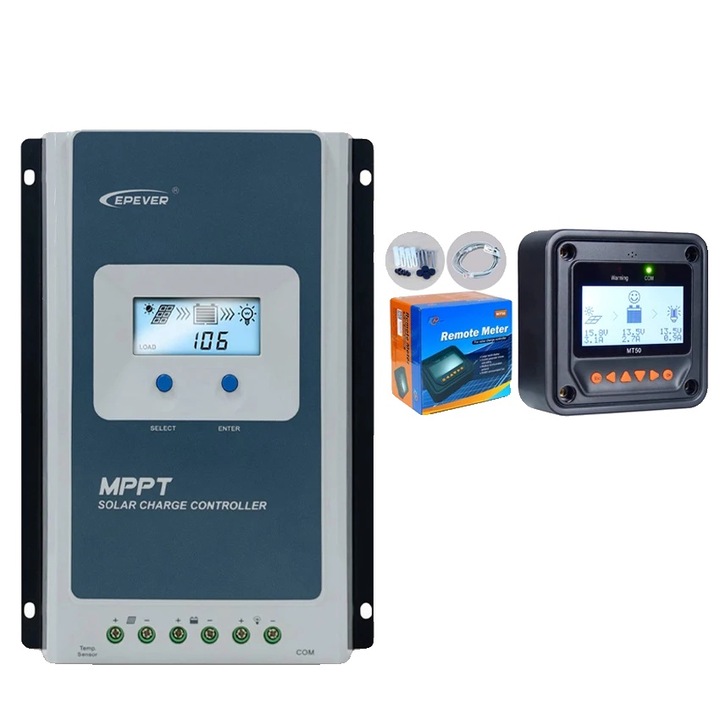 Controler de incarcare solara, MPPT, 40A, 12V 24V, eficienta ridicata