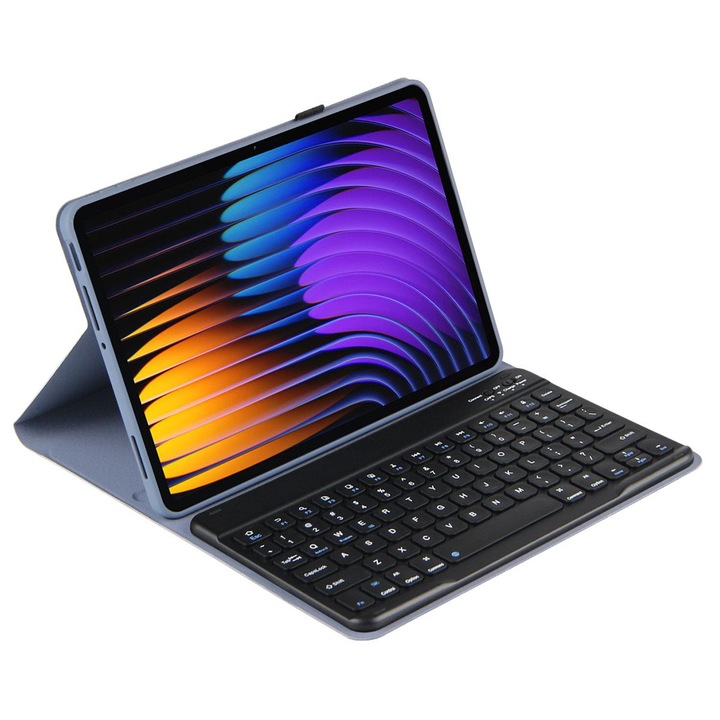 Husa cu tastatura Bluetooth pentru Xiaomi Pad 7 / Pad 7 Pro 11.2, cu suport, incarcare Type-C, culoare Violet inchis