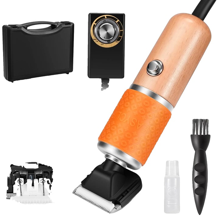 Aparat de tuns, 200W, 6 viteze ajustabile, lama ceramica, design compact, set complet accesorii