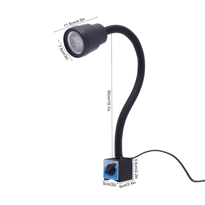 Работна лампа с магнитна основа, LED, 5W, 110-220V