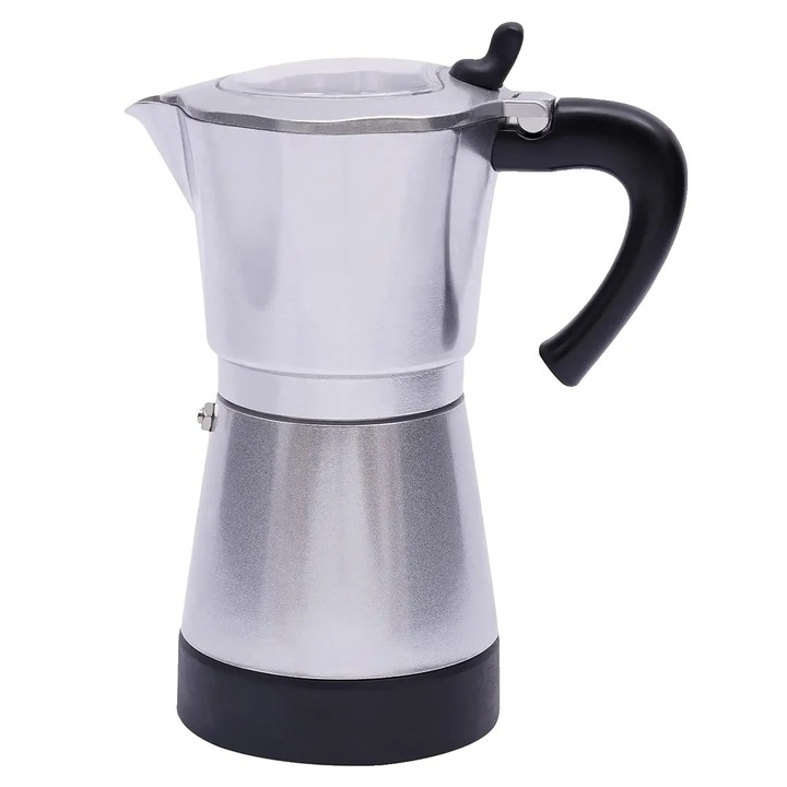 Espresso kávéfőző, 480 W, 6 személyes, ezüst, 10,2x19,5 cm